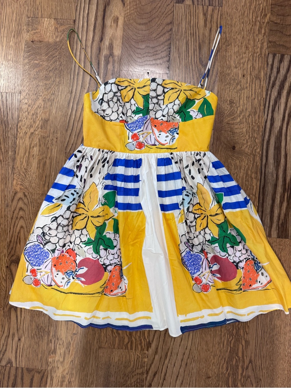 Zara Women’s Yellow Floral & Stripe Sundress, size XS